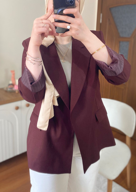 BORDO CEPLİ CEKET